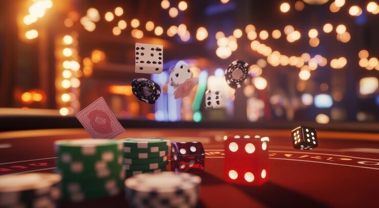 Baccarat table with chat feature on hana189 slot